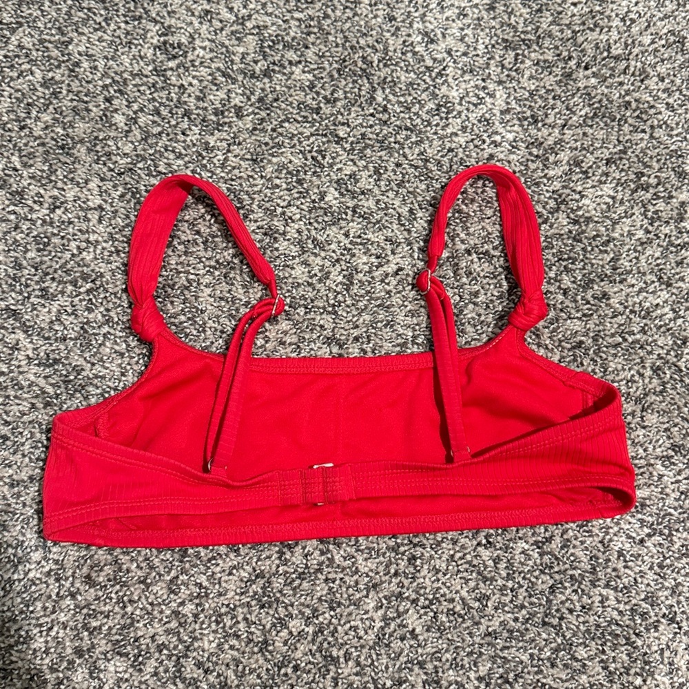 Red Ribbed Bikini Top - Picture 2 of 2